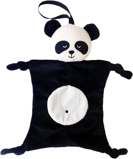 Baby Comfort Deken - Kalmerende Handdoek Knuffel - Baby Verzorgen - Zacht Pluche Materiaal - 28 x 28 cm - Panda