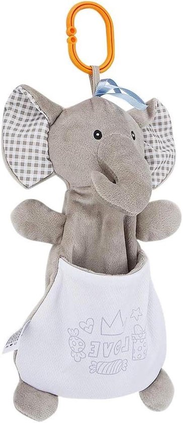 Baby Comforthanddoek - Knuffeldoekje Speelgoed - Baby Kalmeren - Met Belletje - 28 x 8 cm - Grijs van Merkloos