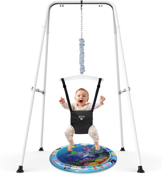 Baby Deurschommel - Peuter Schommel - Actieve Ontwikkeling - Met Draagbare Standaard - 94 x 155 cm - Blauw