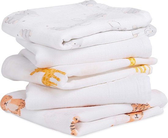 Baby doeken - Mousseline doeken - Baby verzorging - 100% katoen - 60x60 cm