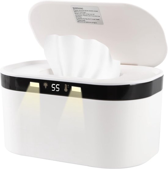 Baby Doekjes Warmer - Natte Doekjes Dispenser - Comfort Babyverzorging - Instelbare Temperatuur - Grote Capaciteit - Wit