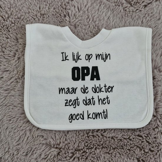 Baby dokter slabbetje cadeau tekst opa zwangerschap bekendmaking aankondiging voor de liefste aanstaande geboorte gaat worden jullie worden zwangerschapsaankondiging eerste vaderdag van NedZed