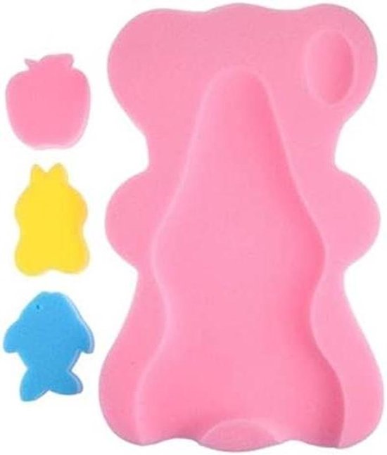 Baby Douche Stoel - Baby Badmat - Baby Verzorging - Zachte Schuim Vulling - 50 cm - Roze