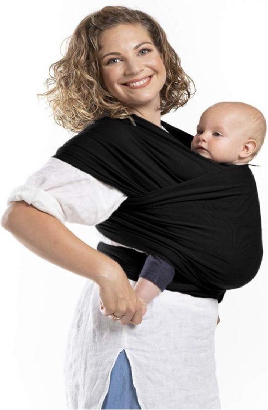 Baby Draagdoek - Babywrap - Baby Carrier - Babydrager - Buikdrager Baby – Baby Draagzak - Baby Sling | Ergonomisch | Met Tasje | Zwart van $