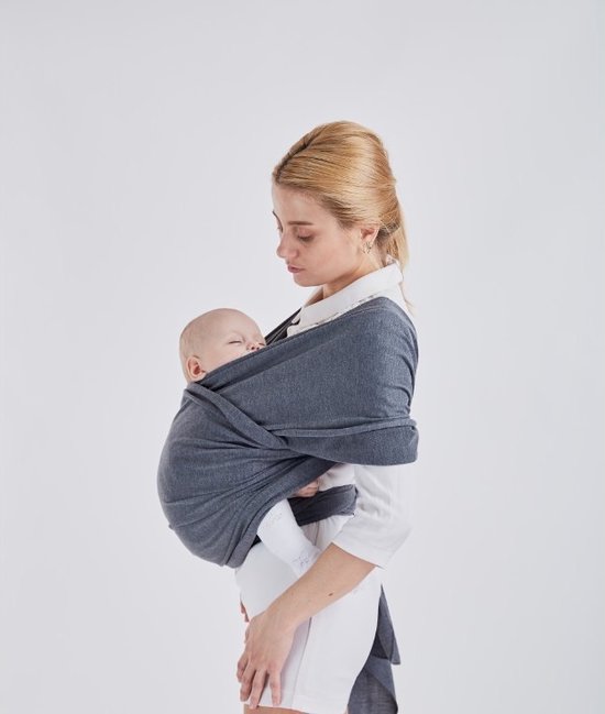 Baby Draagdoek - Donker Grijs - Schouder drager - Sterk - Veilig - Ergonomisch van Merkloos