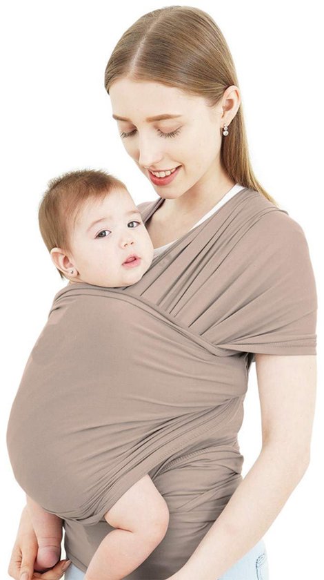 Baby Draagdoek Khaki - Ergonomische Babydrager voor Voor, Borstvoeding & Slapen - 0-36 Maanden - Baby Wrap - Baby carrier - Draagdoek baby - Verstelbaar & Ademend