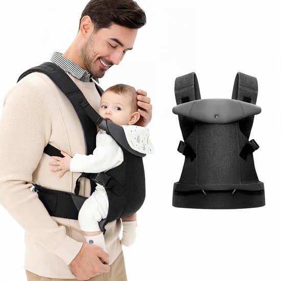 Baby Draagzak - Ergonomisch & Verstelbaar - Geschikt voor 3-36 Maanden (3-15 kg) - Zwart van Aallowmex