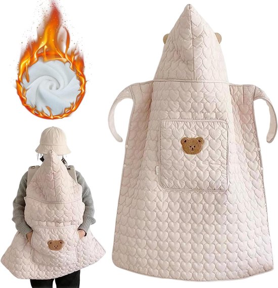 Baby draagzak hoes - Winterhoes kinderwagen - Baby warm houden - Winddicht en verdikt - 33x31x4 cm - Beige