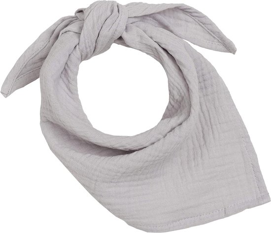 Baby Driehoekige Sjaal - Spuugdoek Knoop - Babys Verzorgen - Handgemaakt Gemaakt - 80cm - Grijs