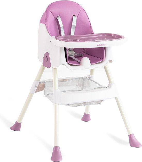 Baby Eetstoel - Kinderstoel - Babytafelstoel - Opvouwbare Eetstoel - Multifunctionele Babystoel Voor Aan Tafel - Dubbele Plaat - Waterdicht - Kinderzetel - Paars van Deryan
