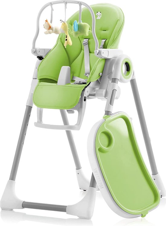 Baby EetStoel - Zinaps Baby groeit met u, verstelbare en opvouwbare baby kinderstoel - 7 hoogten, verstelbare rugleuning Kind 5 posities, verwijderbare lade, bevestigbare plaat (eenvoudige reiniging), comfortvulling baby. Diep zwart -  (WK 02124) van Zinaps