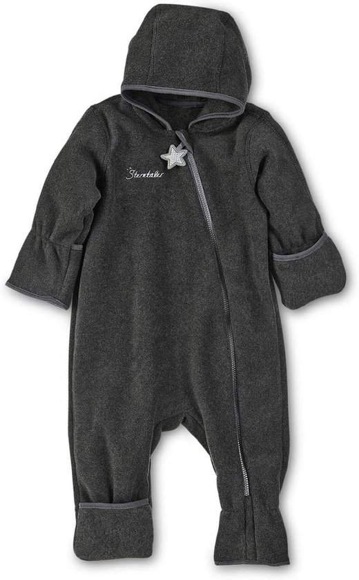 Baby Fleece Overall met Capuchon en Ritssluiting - Antraciet