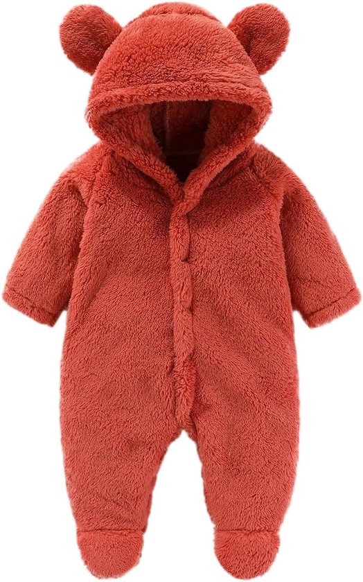 Baby Fleece Pak - Winterpakje Onesie - Warm Aankleden - Met Capuchon - Newborn - Cartoon Print