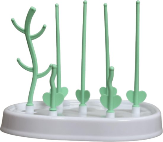 Baby flessen droogrek - Afdruiprek met lekbak - Afwasrek - Baby Flesjes Droogrek - Flessenrek - Kraamcadeau - Baby cadeau - Groen