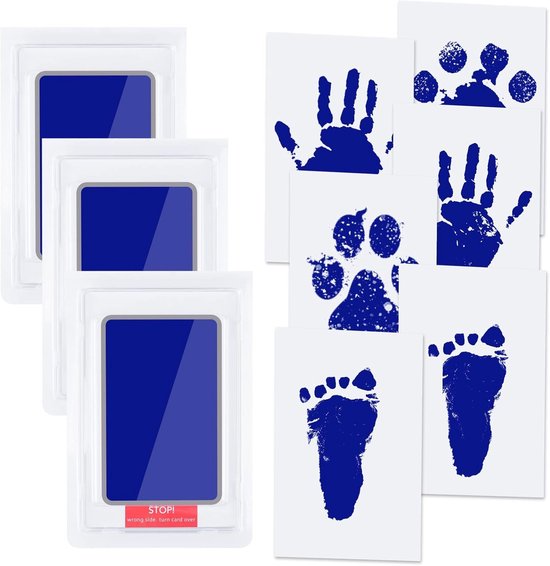 Baby Footprint Kit & Handprint Kit,3 Stuks Fotolijst Clay Kit voor pasgeborenen Jongens en Meisjes van Merkloos