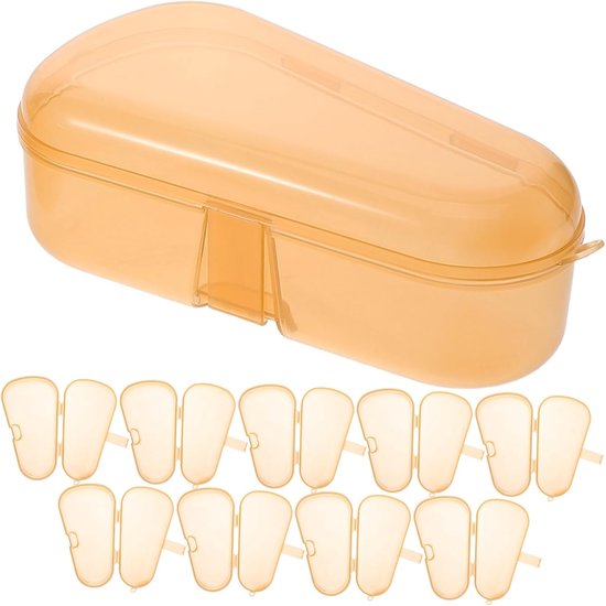 Baby Fopspeen Houder - Reis Organizer - Baby Spullen - Transparant Plastic - 13 cm - Oranje