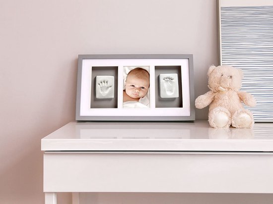 Baby Fotolijstje met Klei Afdruk Gipsafdruk baby - - Kraamcadeau jongens Kraamcadeau meisjes - Pasgeboren Baby - Geboortecadeau afdrukkenset van Little Moon Family
