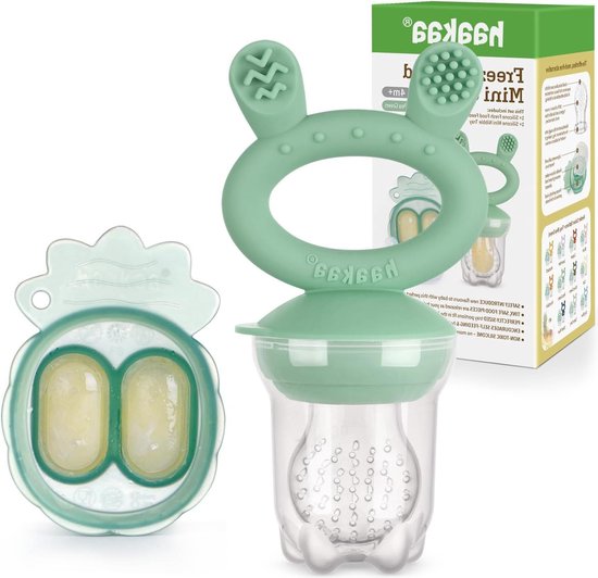 Baby Fruit Voerbakje Mini Diepvriezer Knabbelbakje Combo - Zelf Voeden 4 Maanden+ - Olijfgroen van SAMMIES