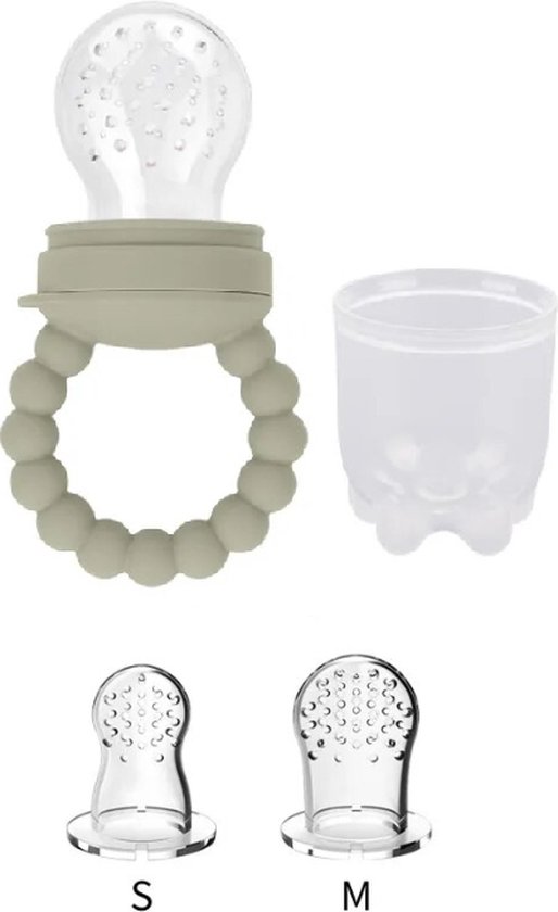 Baby Fruitspeen - Bijtring - Fruitzuiger - Fopspeen in 3 maten - Groen van Maya.