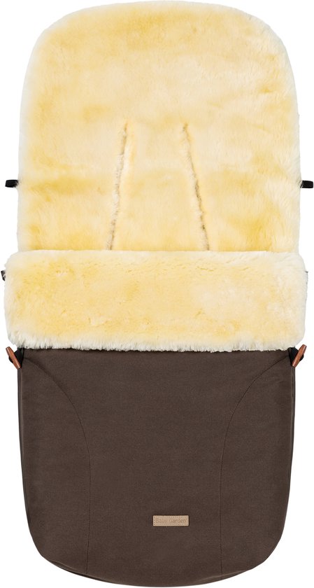 Baby Garden Voetenzak voor Kinderwagen & Buggy - 2 in 1 - 100% Australisch Lamsvacht Medicinaal Gelooid - Wind en waterafstotend - SKADI - Bruin