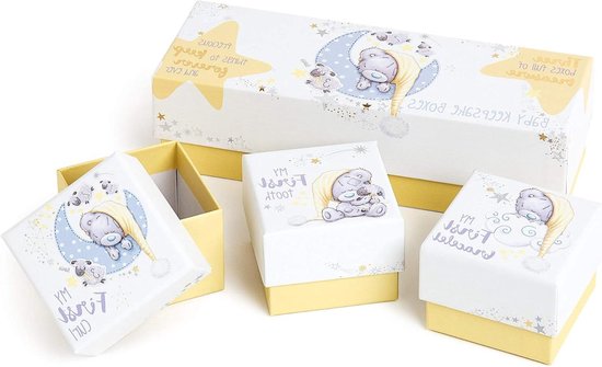 Baby Geheugen Doosjes - Baby Cadeauset Bewaardoosjes - Baby Spulletjes Bewaren - Drie Kleine Doosjes