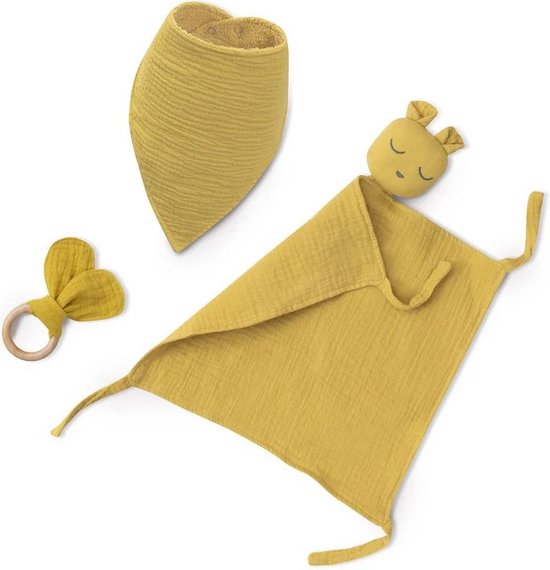 Baby - Geschenkset - Doudou - bijtring - zeverslab - geboorte - kraamcadeau - feestdagen van Dodo Doudou