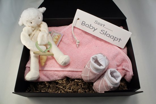 Baby geschenkset meisje, Giftbox It's a Girl, Cadeau Baby, Cadeau meisje, Cadeau geboorte, Cadeau babyshower, Kraam cadeau, kraammand van Merkloos