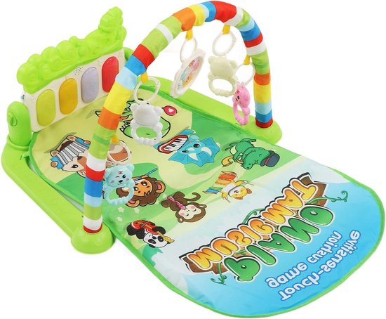 Baby Gym Activity Mat Afneembare Kick Play Piano Mat Sound Light Educatieve Gym Groene Speelmat met Lichtjes en Muziek voor Pasgeboren Peuters van Merkloos