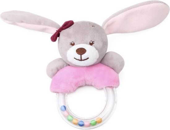 Baby Haai - Rammelaar - Konijn - Roze Bruin van Kidooz.