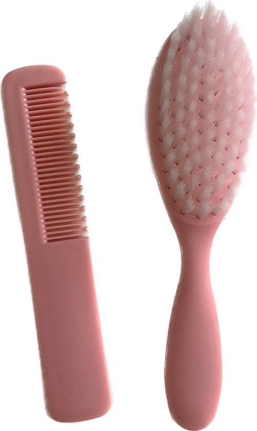 Baby Haarkam en Haarborstel set Roze - Baby Verzorgingsset - Baby Kam - Baby Borstel - Jongens en Meisjes