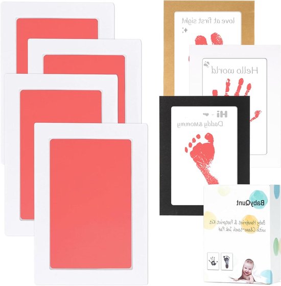 Baby Hand en Voetafdruk Kit - Inktloze Print Pads - Herinneringen Maken - Clean Touch Technologie - 4 Pack - Roze van Merkloos