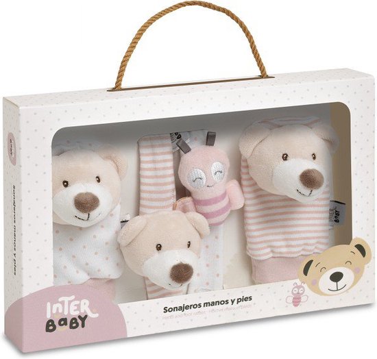 baby - hand voet rammelaar - speelgoed - Montessori - cadeautip - kraamcadeau - speelgoedset pluche van Little Dutch