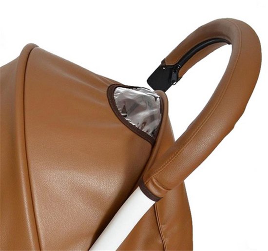 Baby handbeschermers voor kinderwagens, Bruin leren kinderwagenaccessoires, armsteunhoezen voor kinderwagens van The Dream Bag
