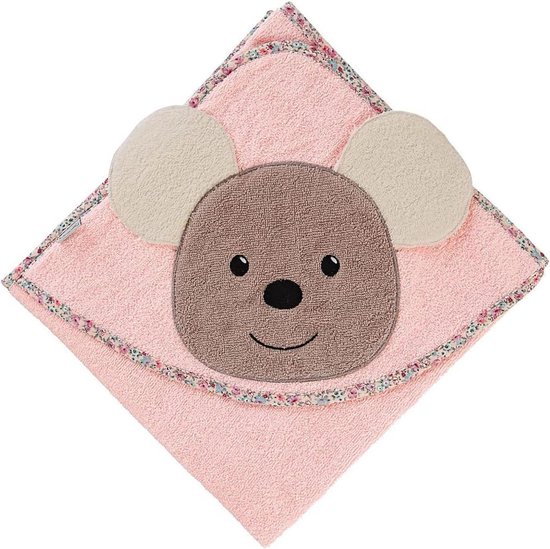 Baby Handdoek Capuchon - Badjas met capuchon - Na het badderen - Zacht katoen - 80 x 80 cm - Zachtroze