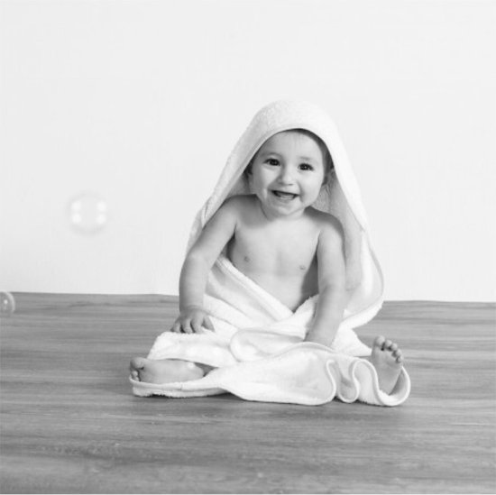Baby Handdoek met capouchon/Babies' Hooded Towel, TC36, wit/mintgroen van Funkybox