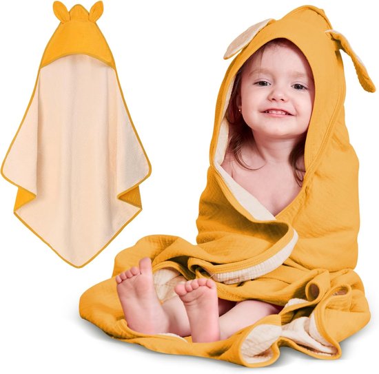 Baby Handdoek met Capuchon 100% Katoen - Superzacht en Absorberend voor Pasgeboren Jongens en Meisjes 85x85 cm