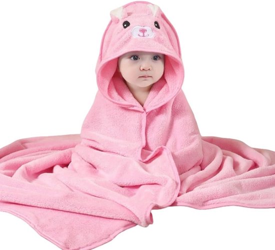 Baby Handdoek met Capuchon - Absorberend en Zacht, 80 x 80 cm, Perfect voor Pasgeborenen