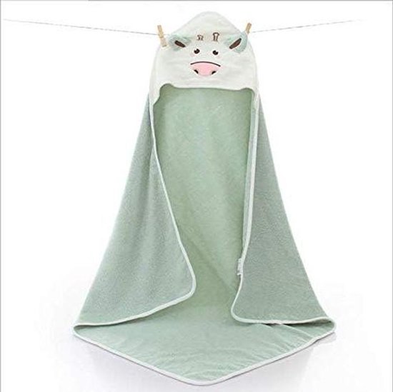 Baby Handdoek - Met Capuchon - Na het Baden - 100% Katoen - 90x90cm - Blauw