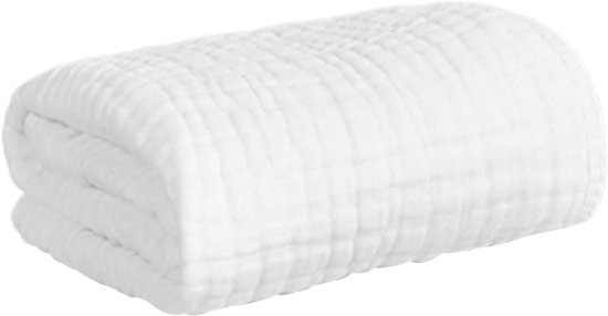 Baby Handdoek met Kap - Badcape Baby - Baby Verzorging - Huidzacht Materiaal - 89 x 89 cm - Wit van Merkloos