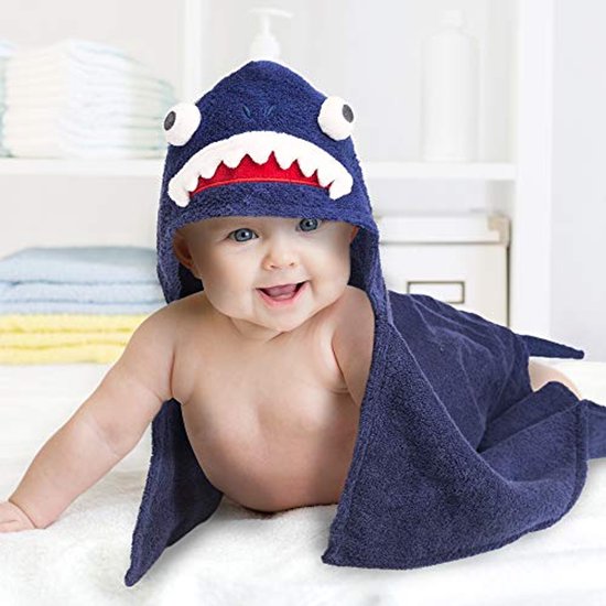 Baby handdoek met kap van 100% badstof katoen - Oeko-Tex 100 gecertificeerd - Geschikt tot 4 jaar van Merkloos