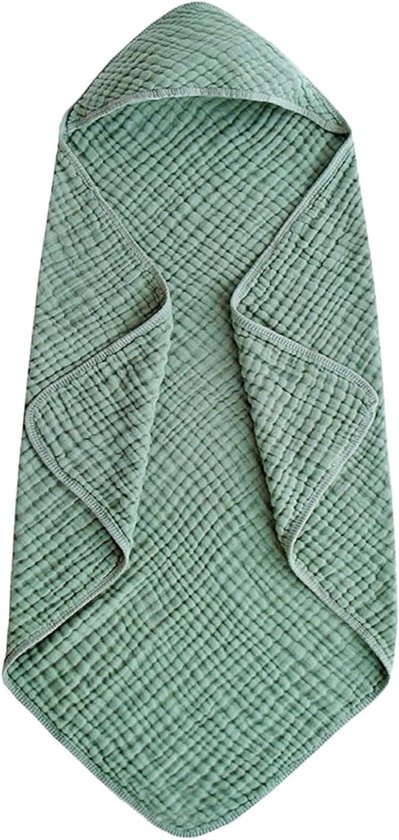 Baby Handdoeken - Met capuchon - Na het baden - Sneldrogend katoen - 71 x 71 cm - Donkergroen