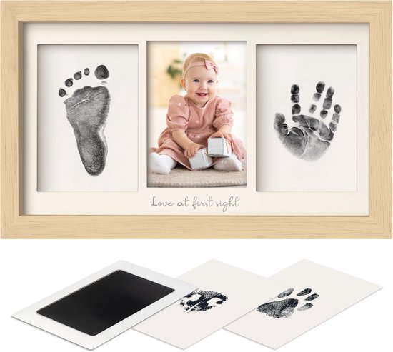 Baby Handprint en Voetafdruk Set met Fotolijst voor Newborns - Gemakkelijke Clean Touch Ink Pad