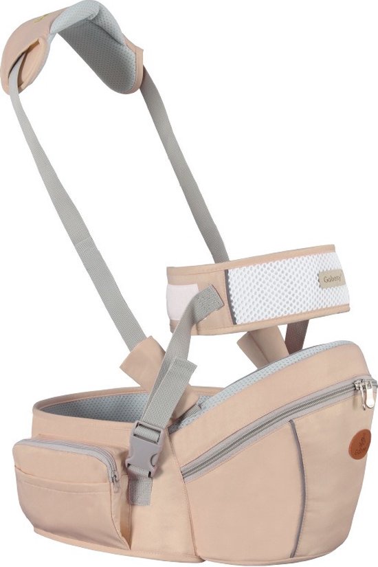 Baby Heupdrager met Extra Band en Nek Band – Beige – Heupsteun voor Baby en Peuter – Draagtas met Veiligheidsband tegen Rugklachten – Kind Hip Seat Carrier – Ergonomisch – Veilig – Comfortabel – Ondersteuning voor Ouders – Praktisch van Merkloos