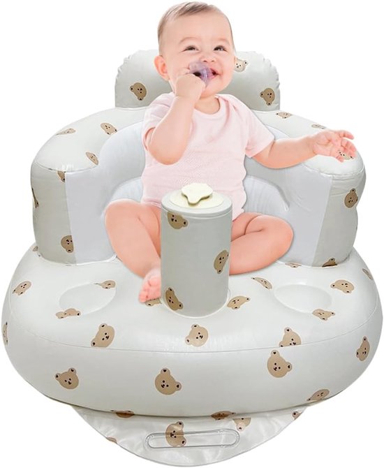 Baby Inflatable Seat - 3-36 Months - Baby Sitting Aid - Portable Inflatable Baby Seat met Built-in Air Pump voor Toddlers om te Leren Zitten