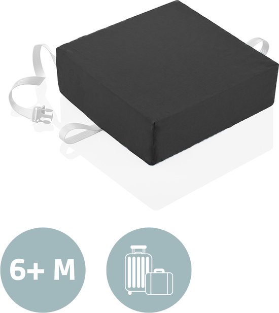 Baby Jem Booster EasyClean Square Stoelverhoger - Dark Grey - Ideaal voor op reis van Merkloos