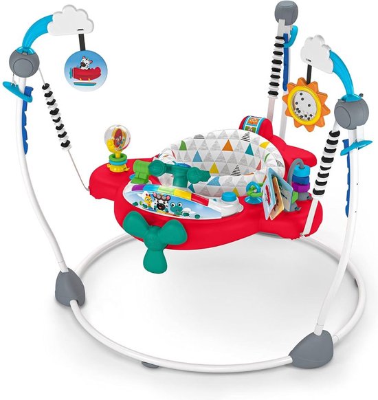 Baby Jumper Speelgoed - Kinderspeelgoed 1 & 2 Jaar - Bouncer - Wit met Rood van Merkloos