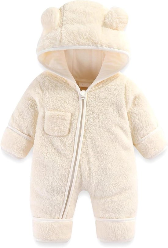 Baby Jumpsuit - Newborn Snowsuit - Winterkleding - Met Ingevoegde Wanten - 220 g - Roze