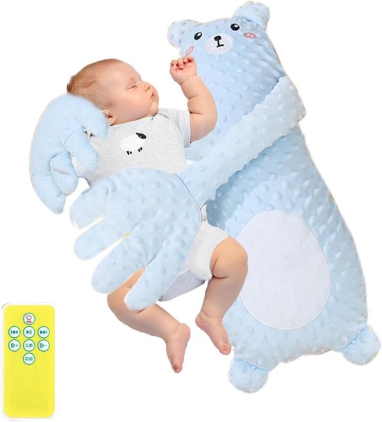 Baby Kalmerende Hand - Schrikpreventie Speelgoed - Baby Slaap Oplossing - Ritme Kloppende Simulatie - 42 x 23 cm - Blauw