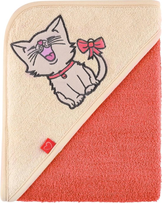 Baby Kapuchon Handdoek - Baby Handdoek Katoen - Baby Baden Droge - Zachte Absorberende Badstof - 100cm x 100cm - Oranje