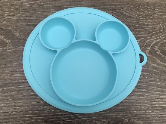 Baby / kind siliconen bord dus glijd niet weg Mickey mouse blauw van Merkloos